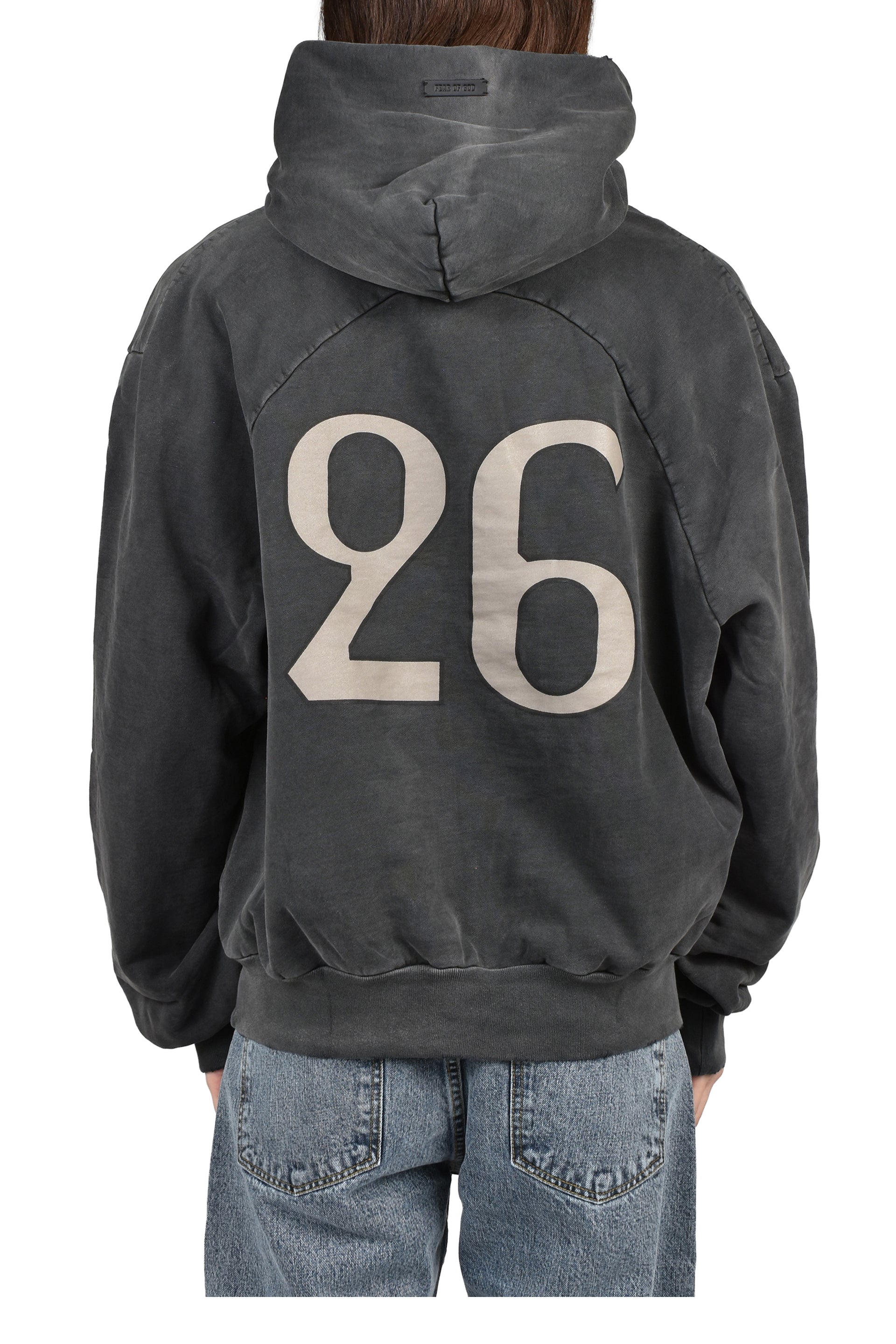 "26" CLASSIC FIT HALF RAGLAN HOODIE / OFF BLK