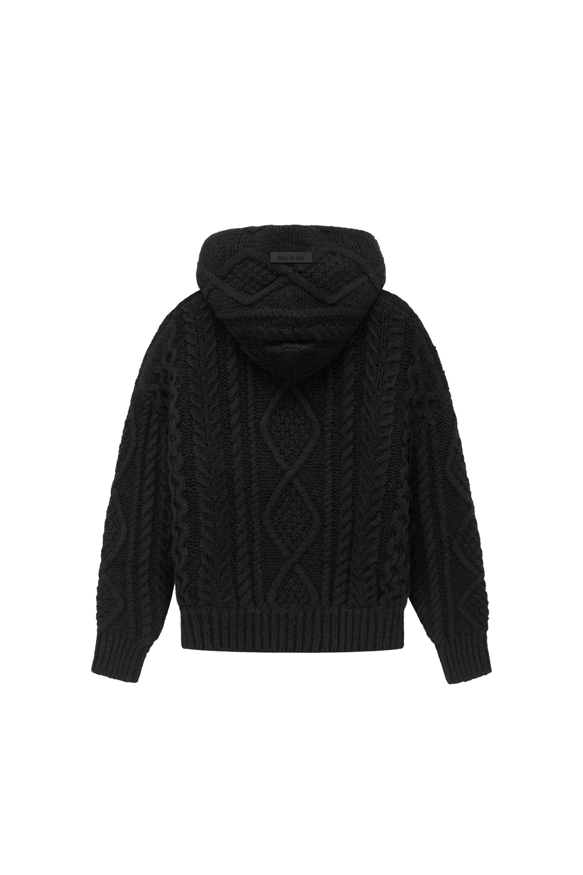 CABLE KNIT HOODIE / BLK