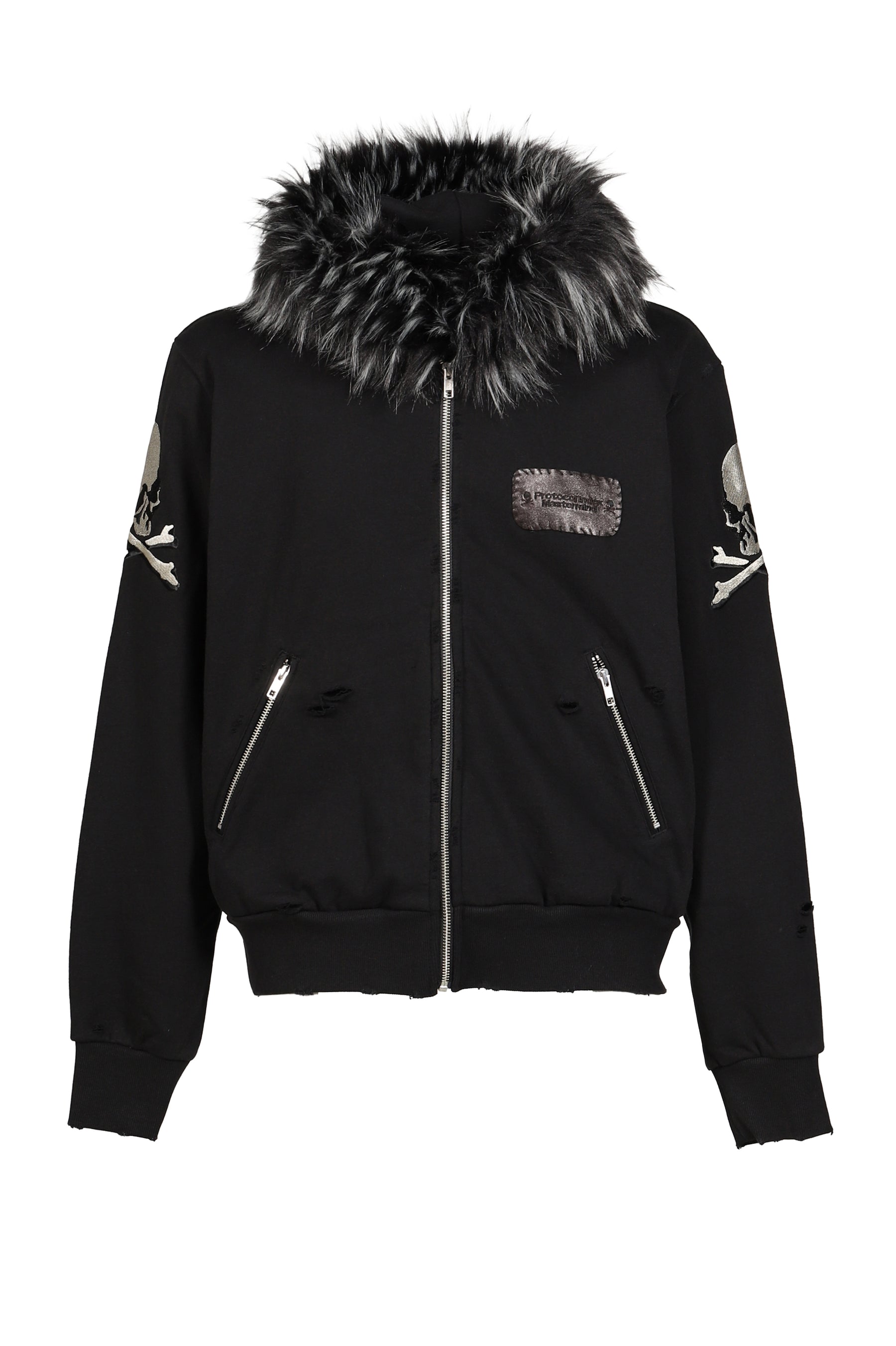 FUR ZIP HOODIE / BLK