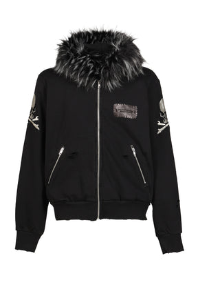 FUR ZIP HOODIE / BLK