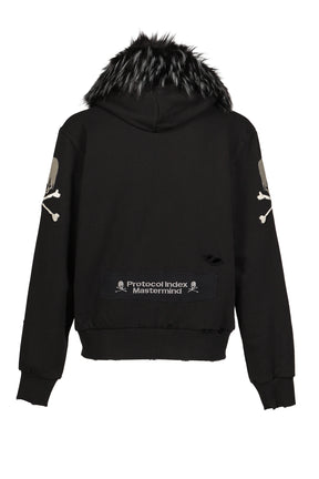 FUR ZIP HOODIE / BLK