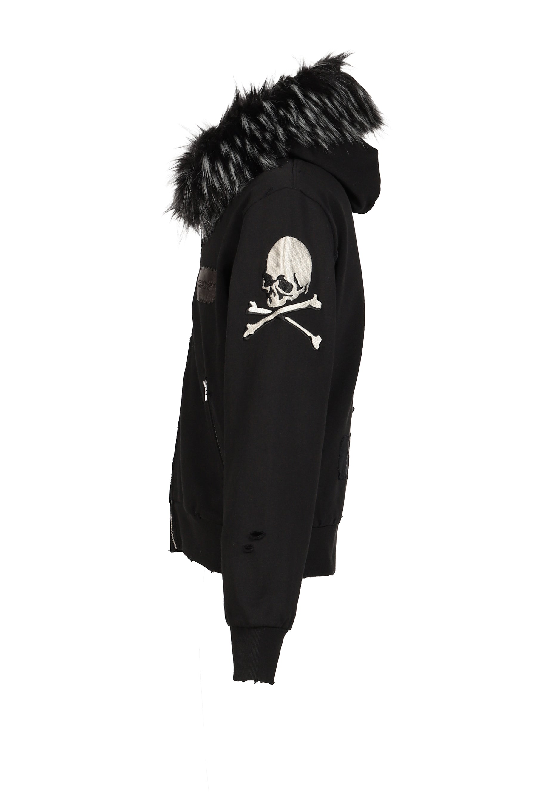 FUR ZIP HOODIE / BLK