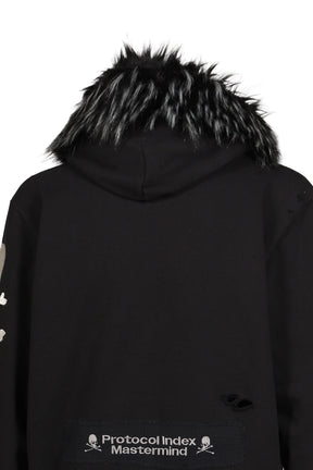 FUR ZIP HOODIE / BLK