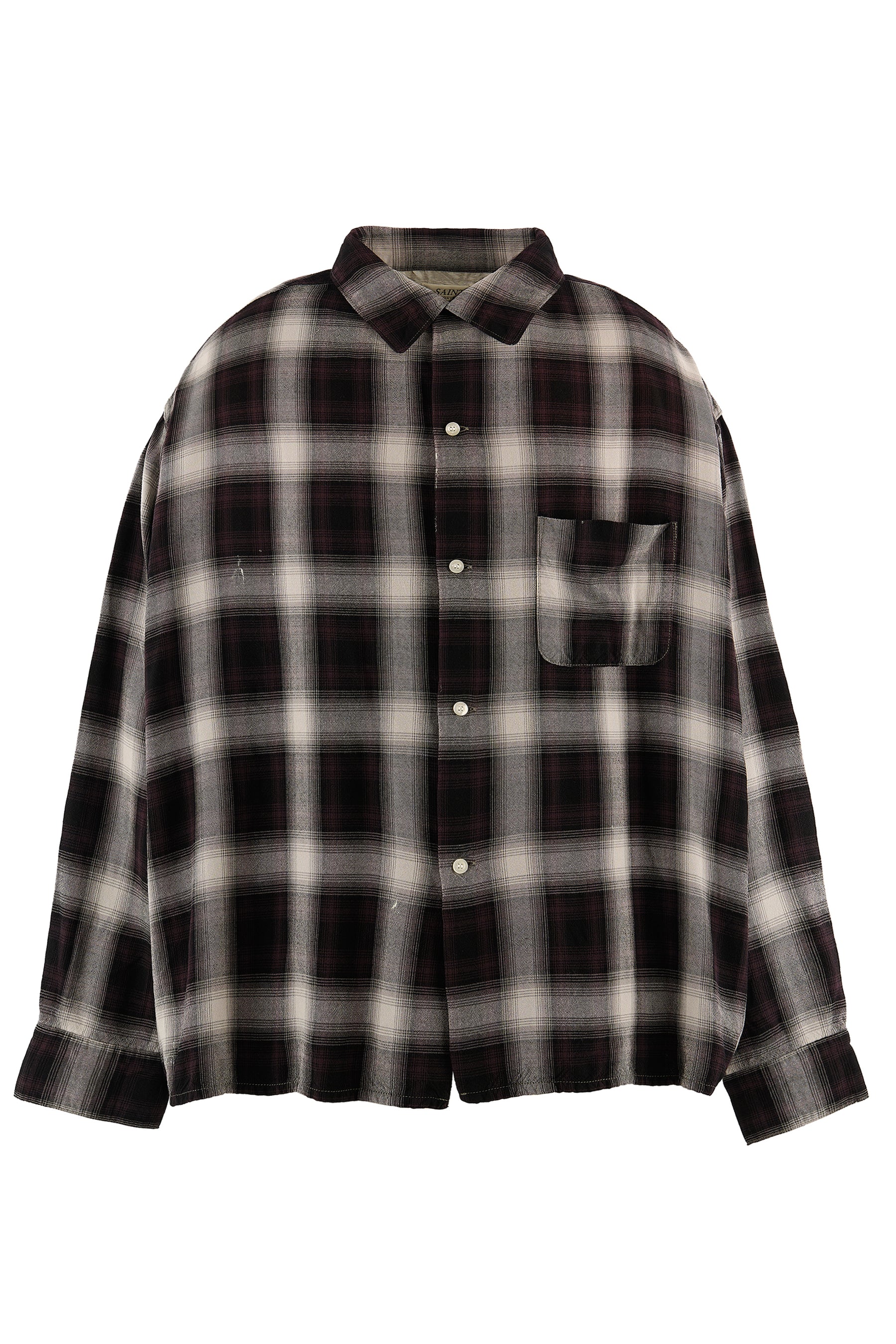 RAYON SHIRT/CHECK / BLK/GRY