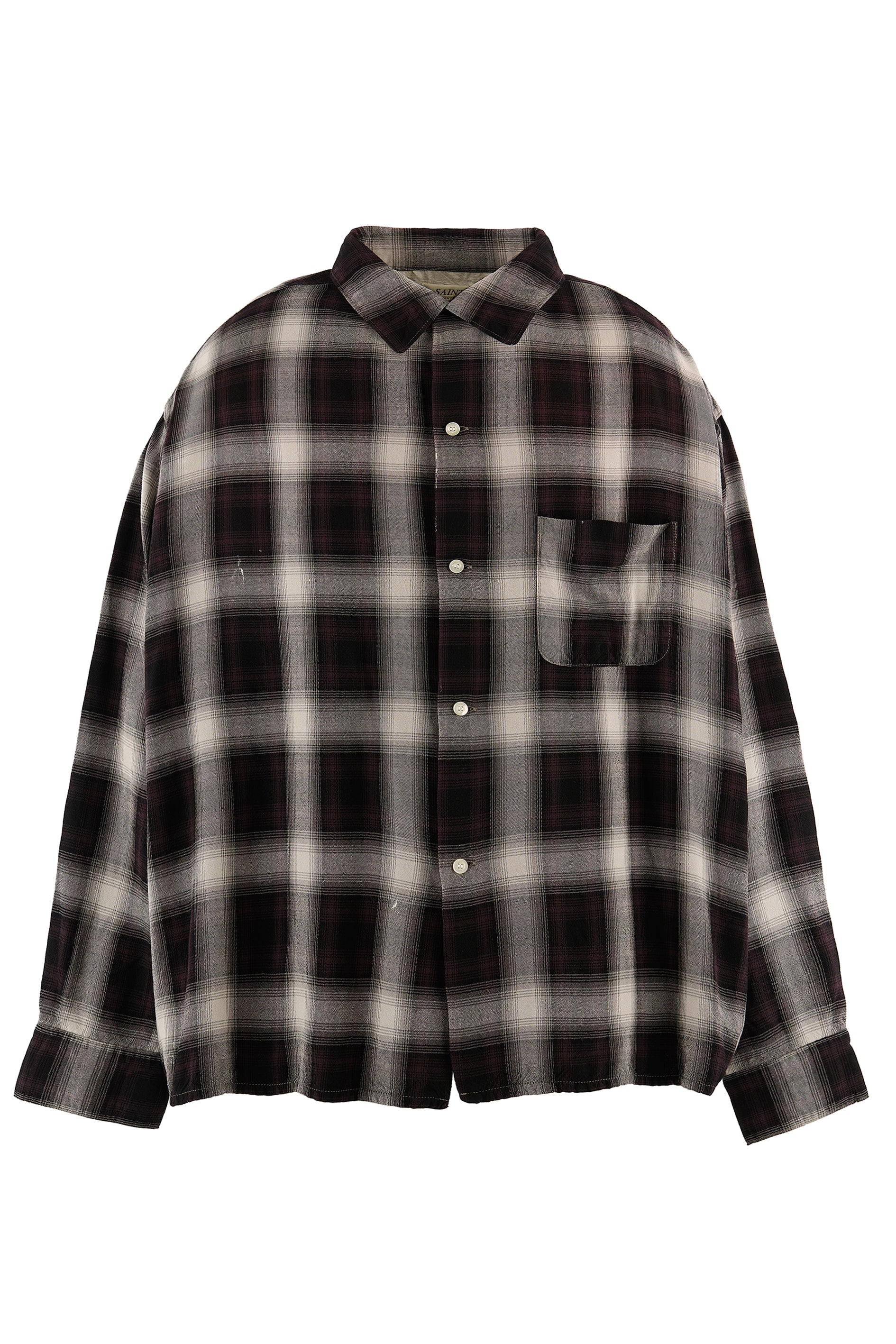 RAYON SHIRT/CHECK / BLK/GRY
