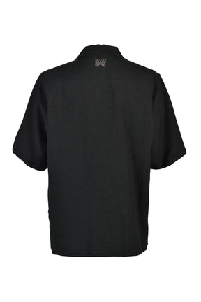 TRACK S/S OPEN COLLAR SHIRT - COTTON LINEN ( 20TH EXCLUSIVE) / BLK