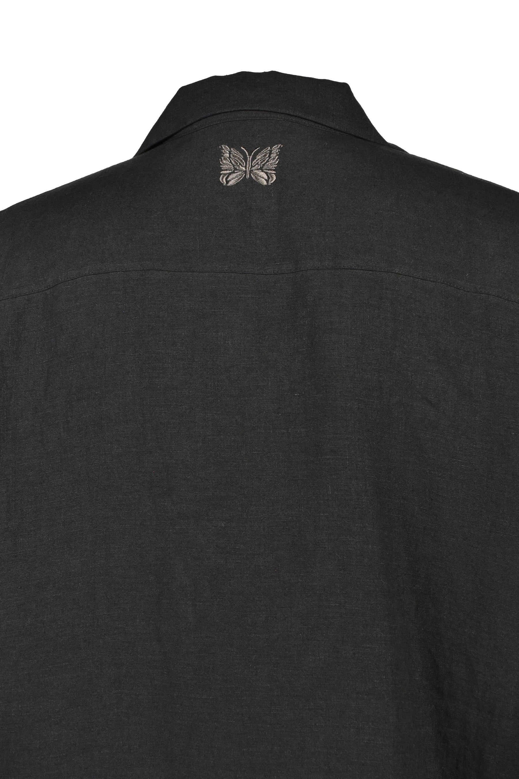 TRACK S/S OPEN COLLAR SHIRT - COTTON LINEN ( 20TH EXCLUSIVE) / BLK