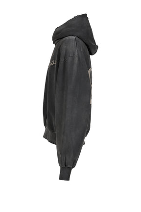 "26" CLASSIC FIT HALF RAGLAN HOODIE / OFF BLK