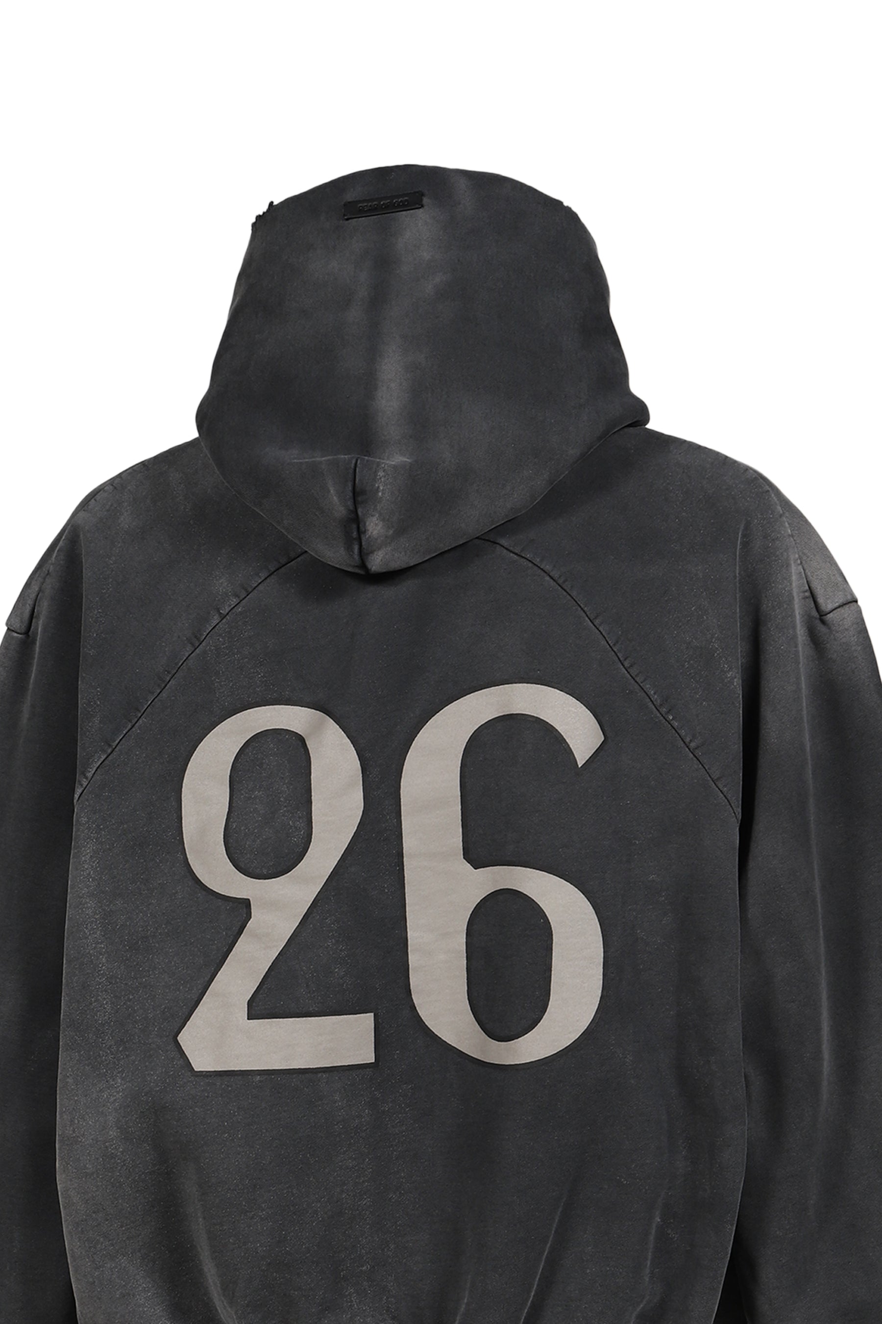 "26" CLASSIC FIT HALF RAGLAN HOODIE / OFF BLK