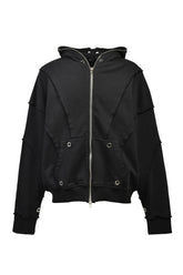 FADE ZIP UP HOODIE TYPE-2 / BLK