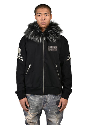 FUR ZIP HOODIE / BLK