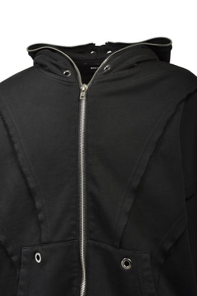 FADE ZIP UP HOODIE TYPE-2 / BLK