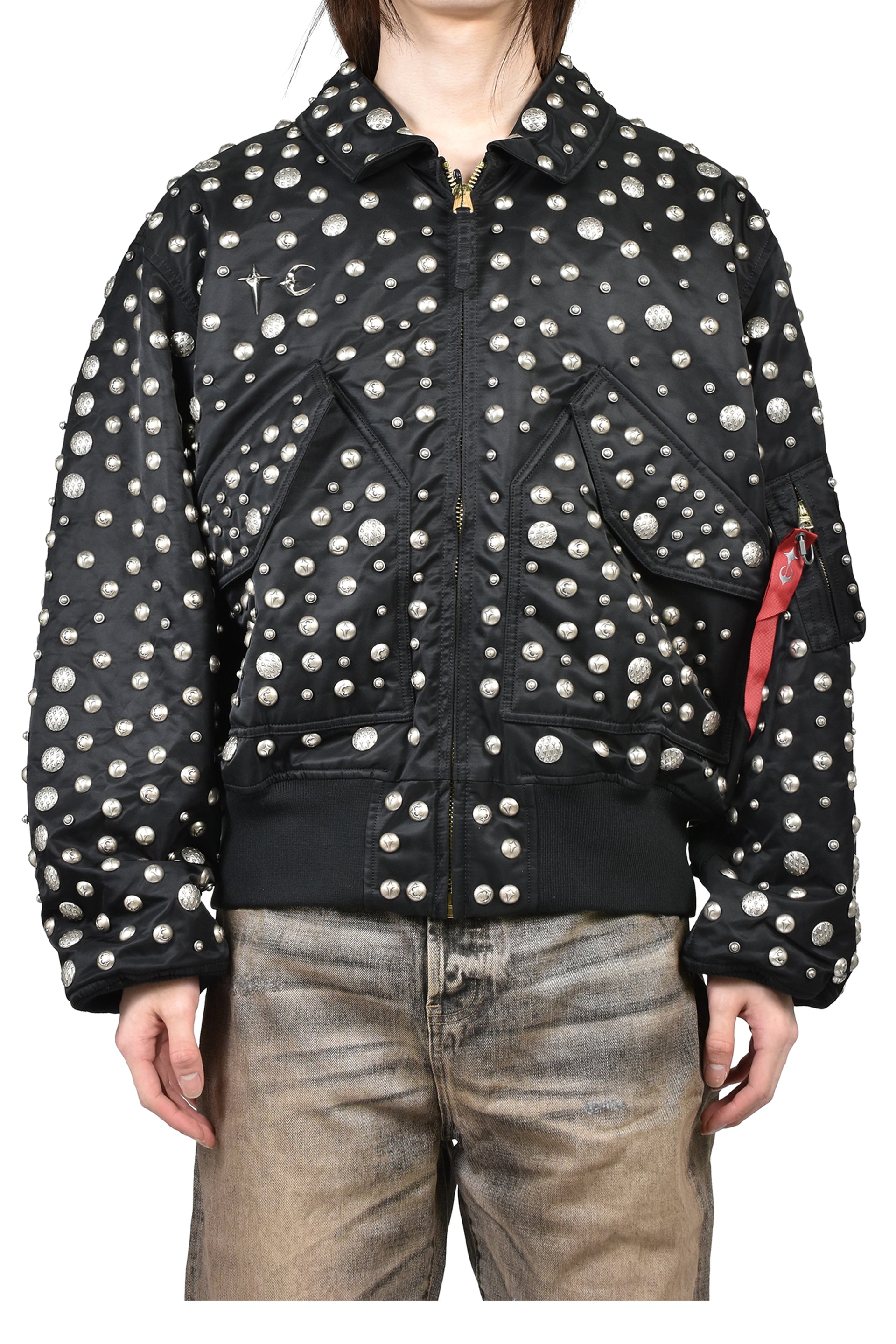 AI CWU 45/P FLIGHT JACKET (ALL OVER RIVET VERSION) / BLK