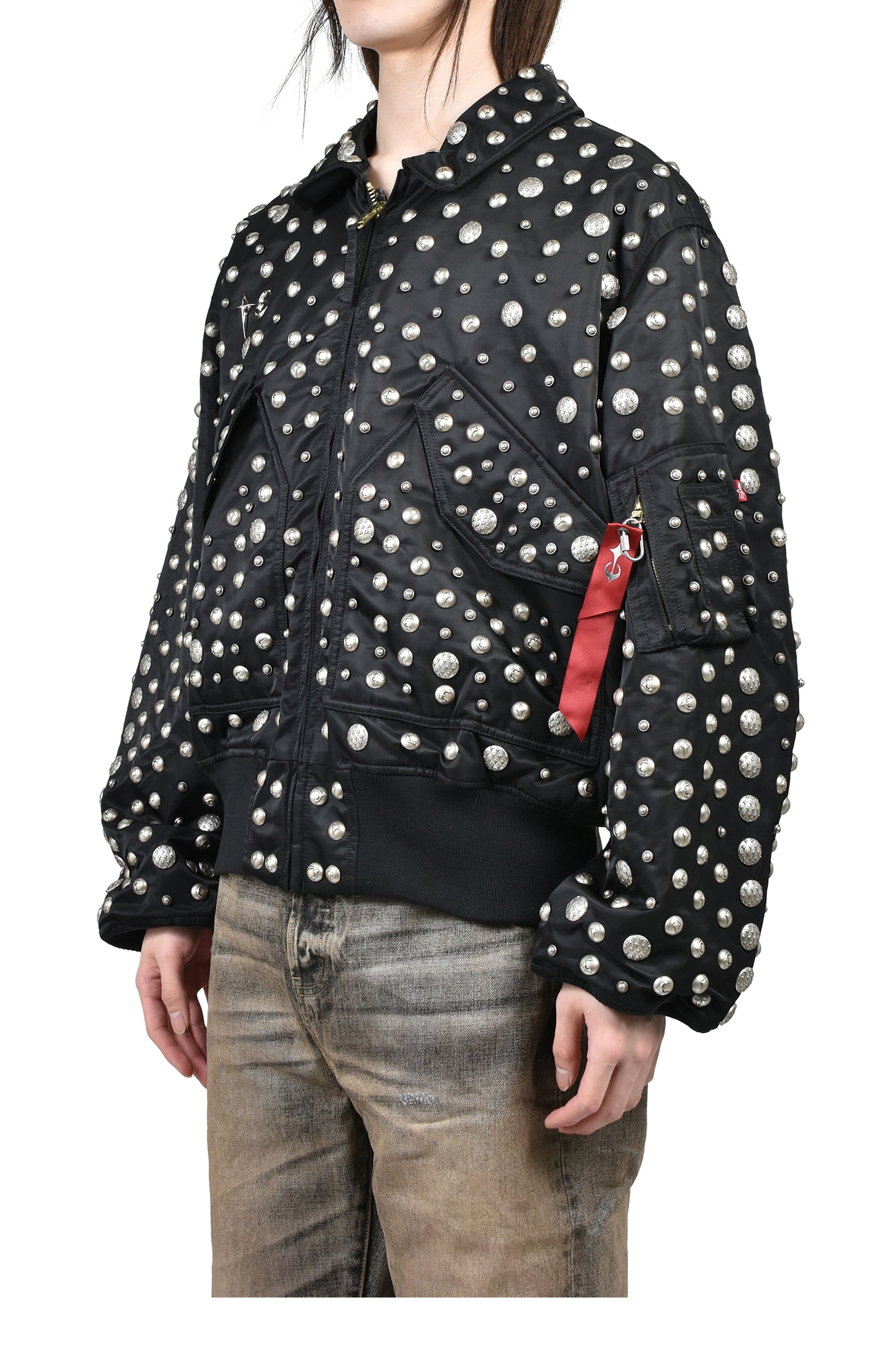 AI CWU 45/P FLIGHT JACKET (ALL OVER RIVET VERSION) / BLK