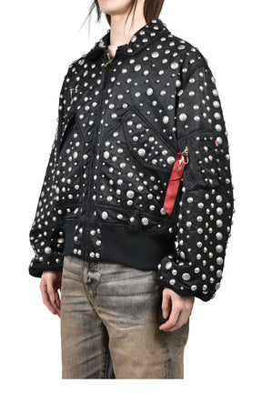 AI CWU 45/P FLIGHT JACKET (ALL OVER RIVET VERSION) / BLK