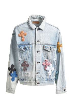 3D CROSS DENIM JACKET / MULTI