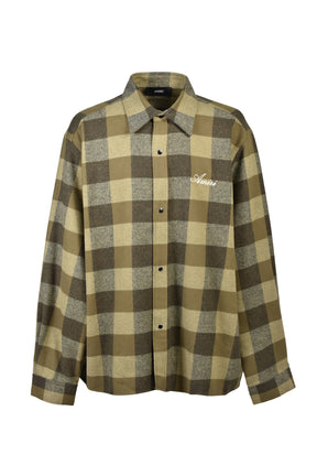 OS HEAVY FLANNEL SHIRT / DEEP OLV