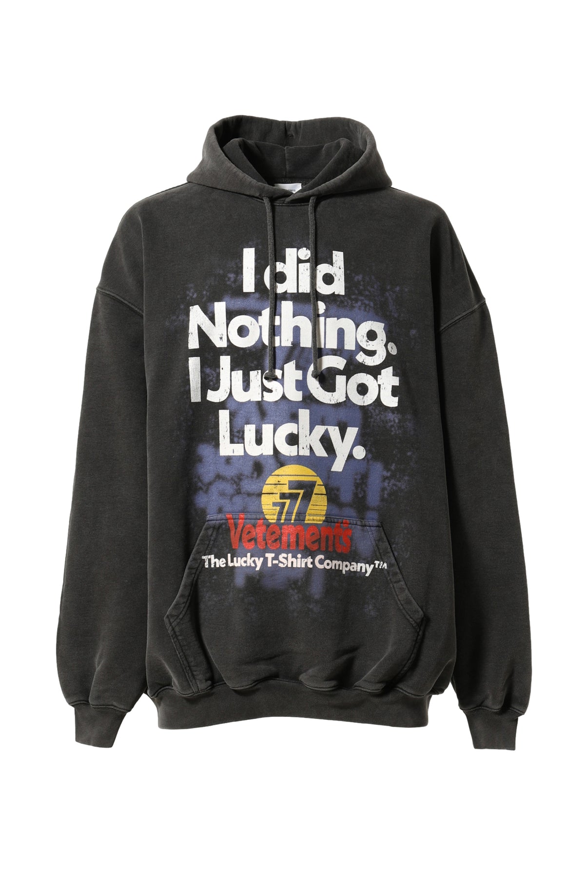 I GOT LUCKY HOODIE / WASHED BLK