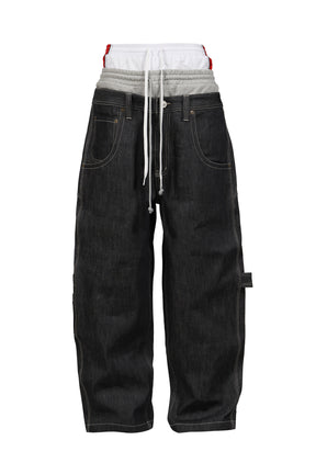 3 LAYERED DENIM PANTS / IND BLU