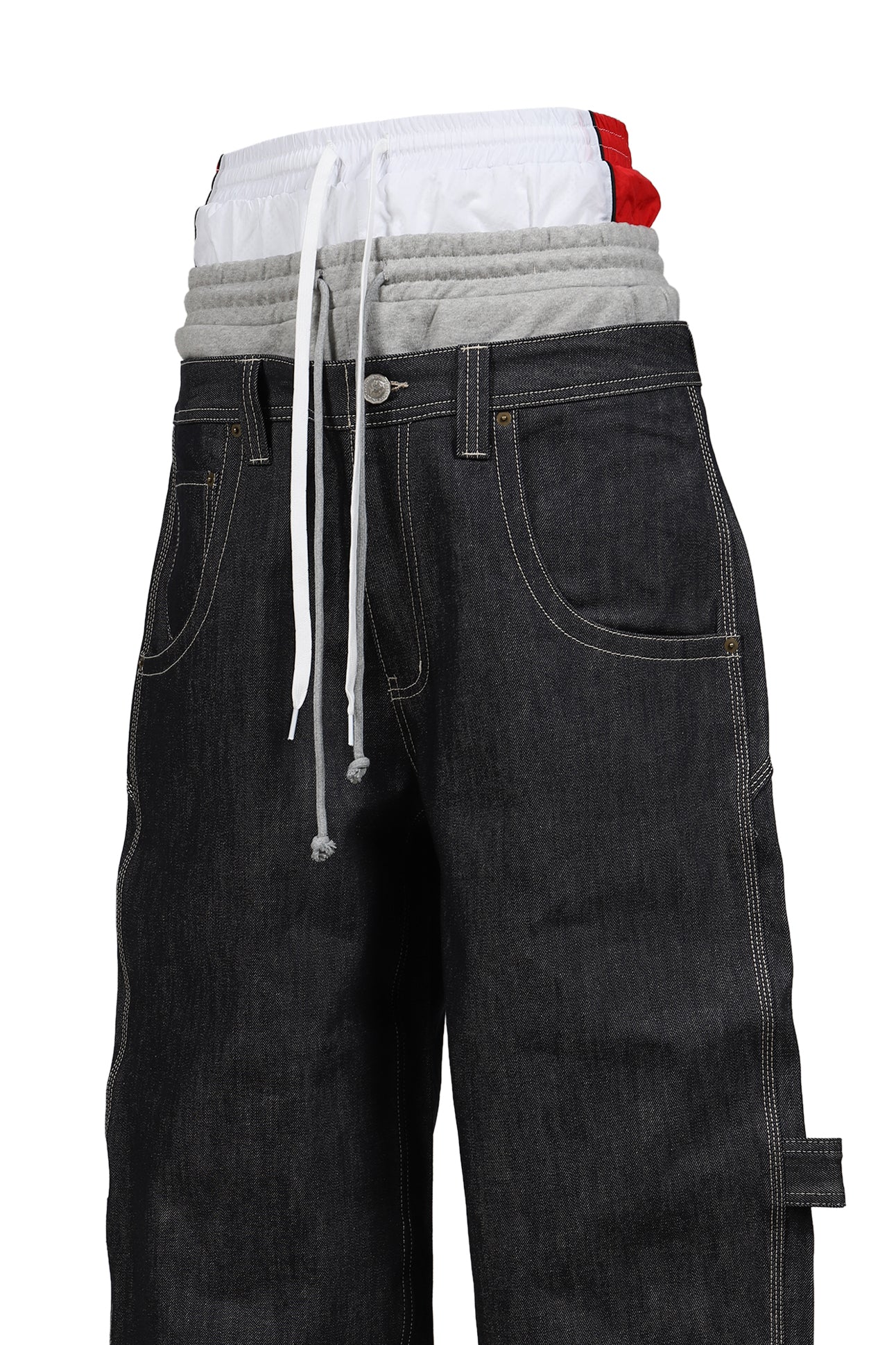 3 LAYERED DENIM PANTS / IND BLU