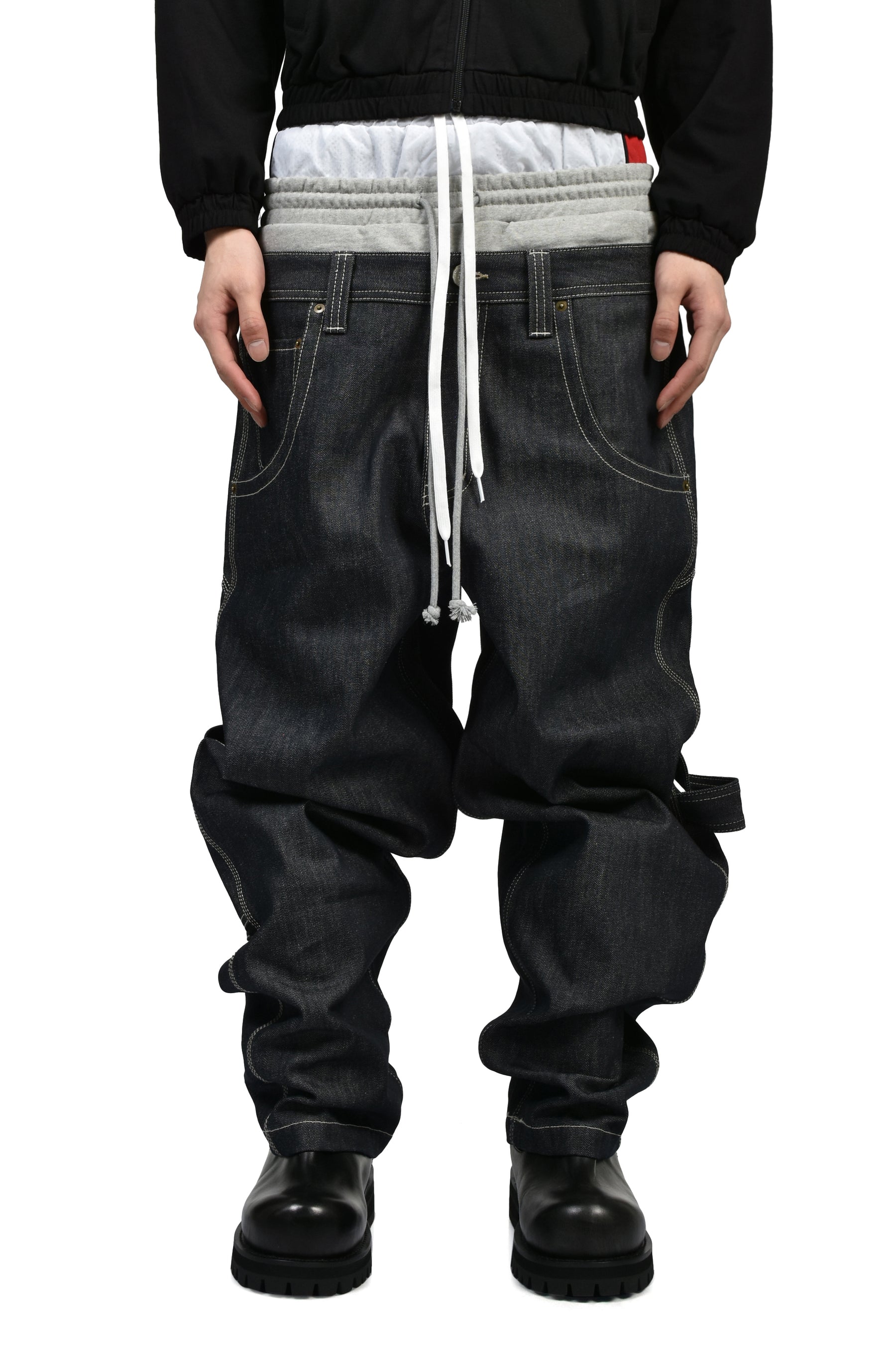3 LAYERED DENIM PANTS / IND BLU
