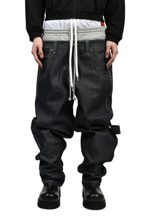3 LAYERED DENIM PANTS / IND BLU