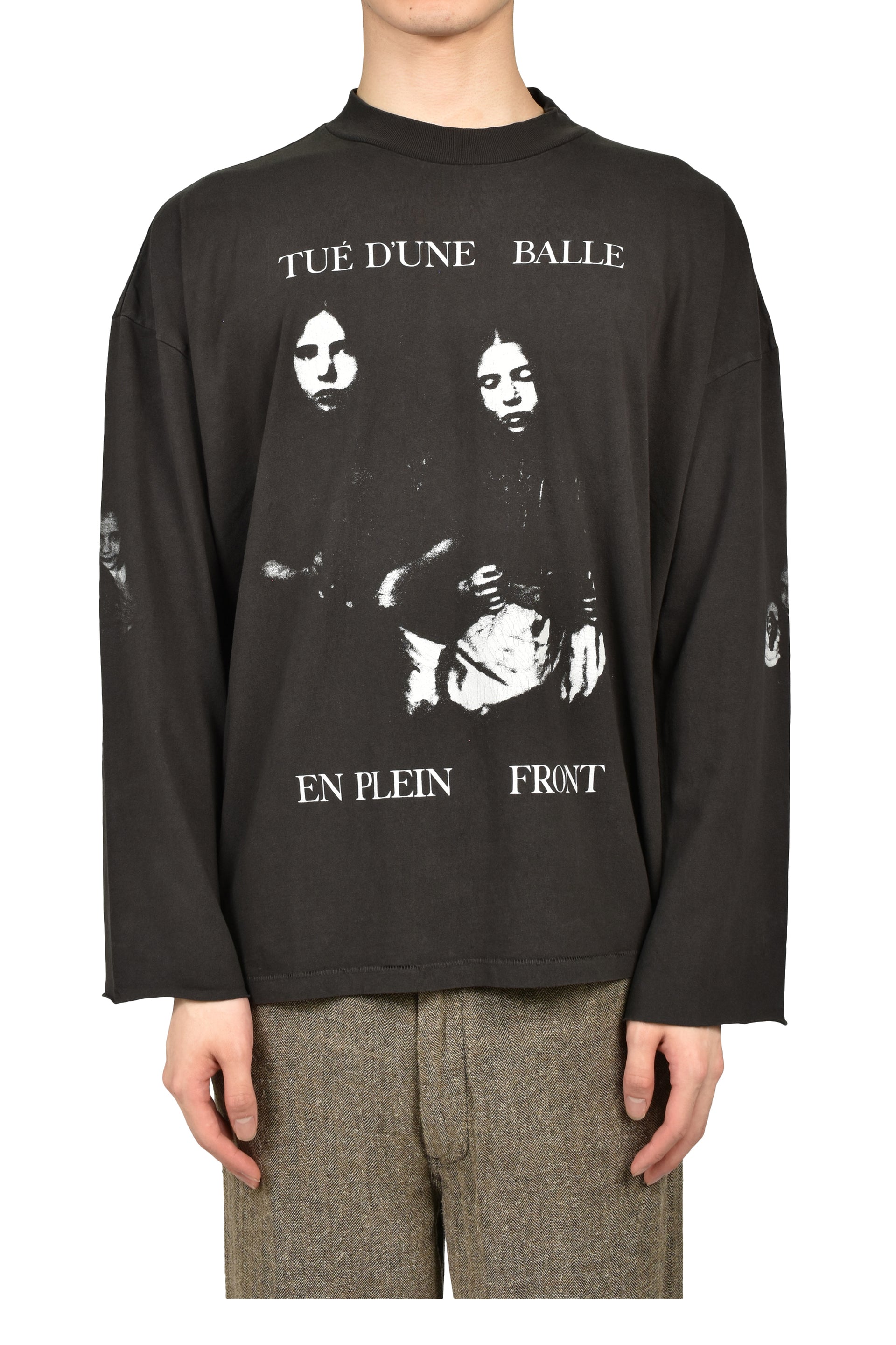 BALLETUE MOCK NECK LS T-SHIRT / FADED BLK
