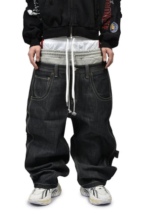 3 LAYERED DENIM PANTS / IND BLU