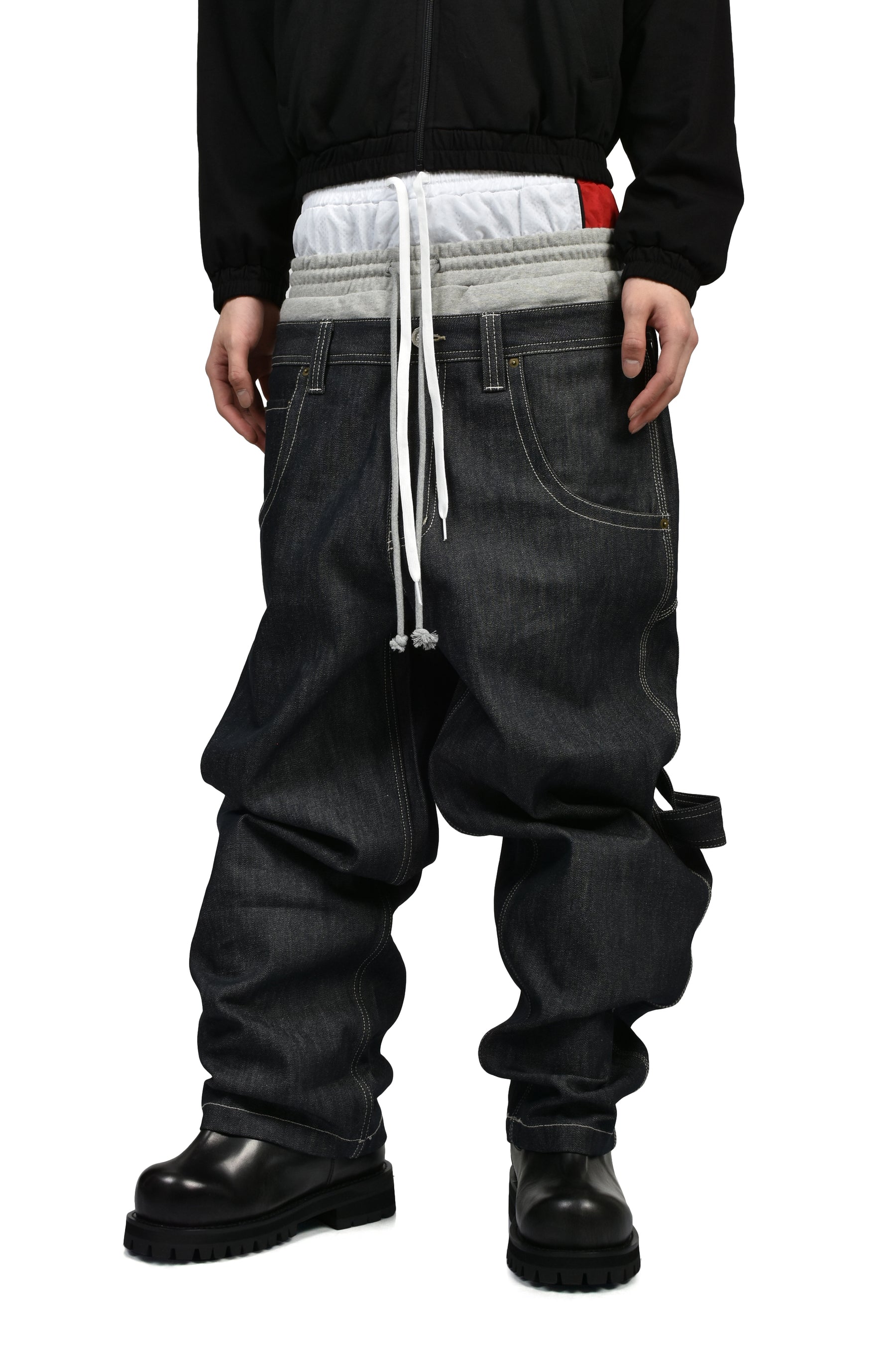 3 LAYERED DENIM PANTS / IND BLU