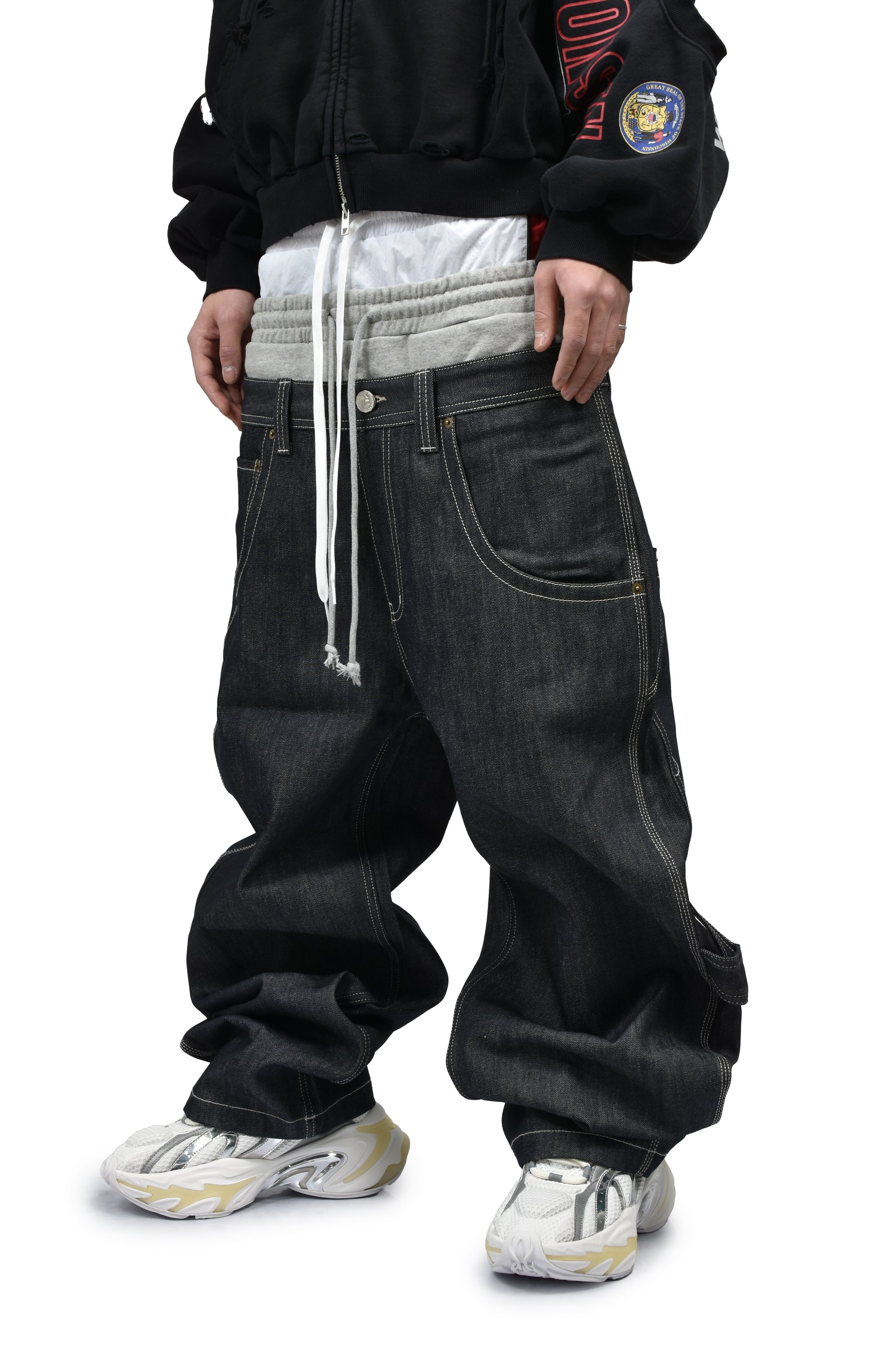 Protocol Index Protocol Index SS26 3 LAYERED DENIM PANTS / IND BLU