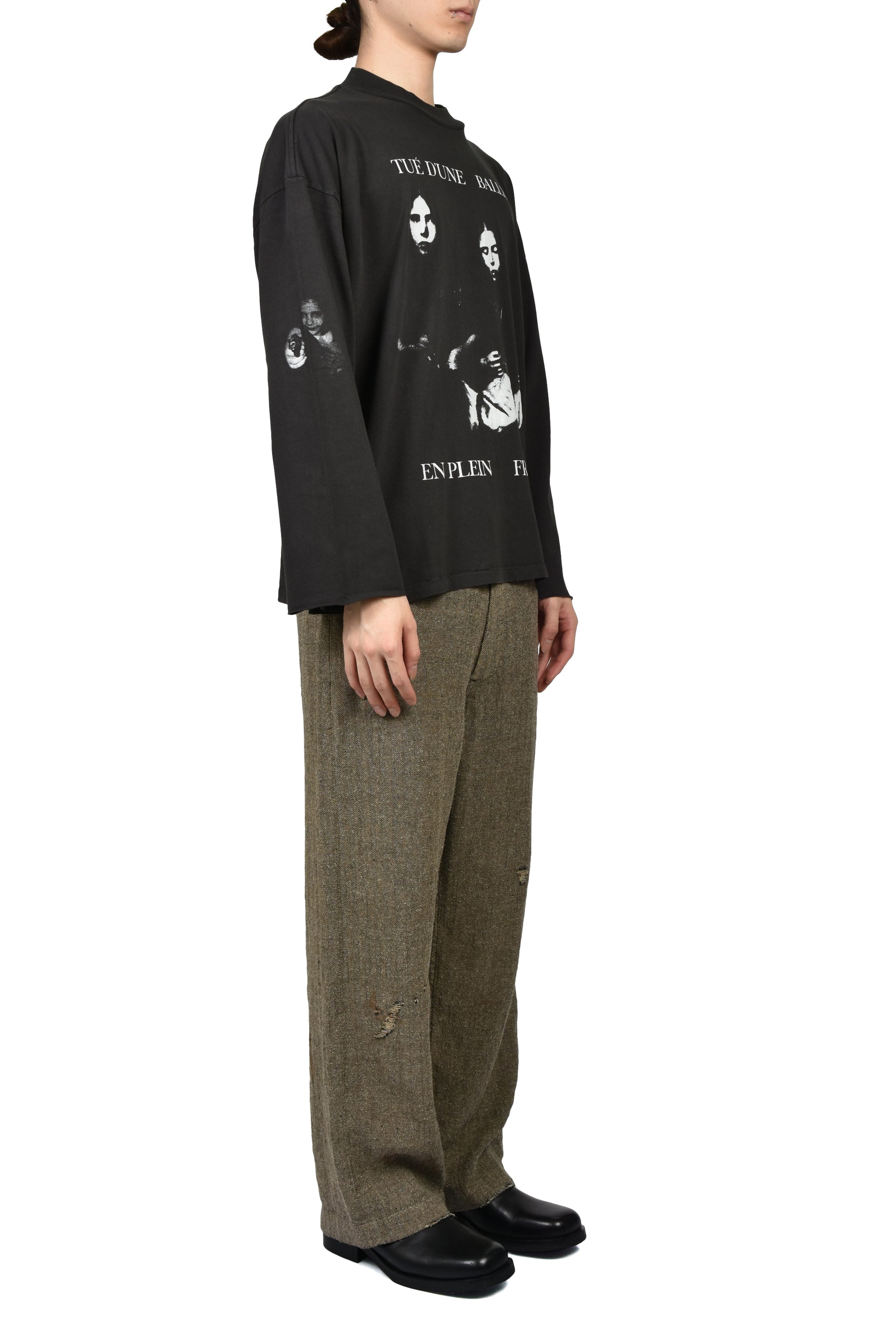 BALLETUE D’UNE MOCK NECK LS T-SHIRT / FADED BLK