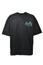 CRYSTAL AMIRI FLAMES OS TEE / BLK