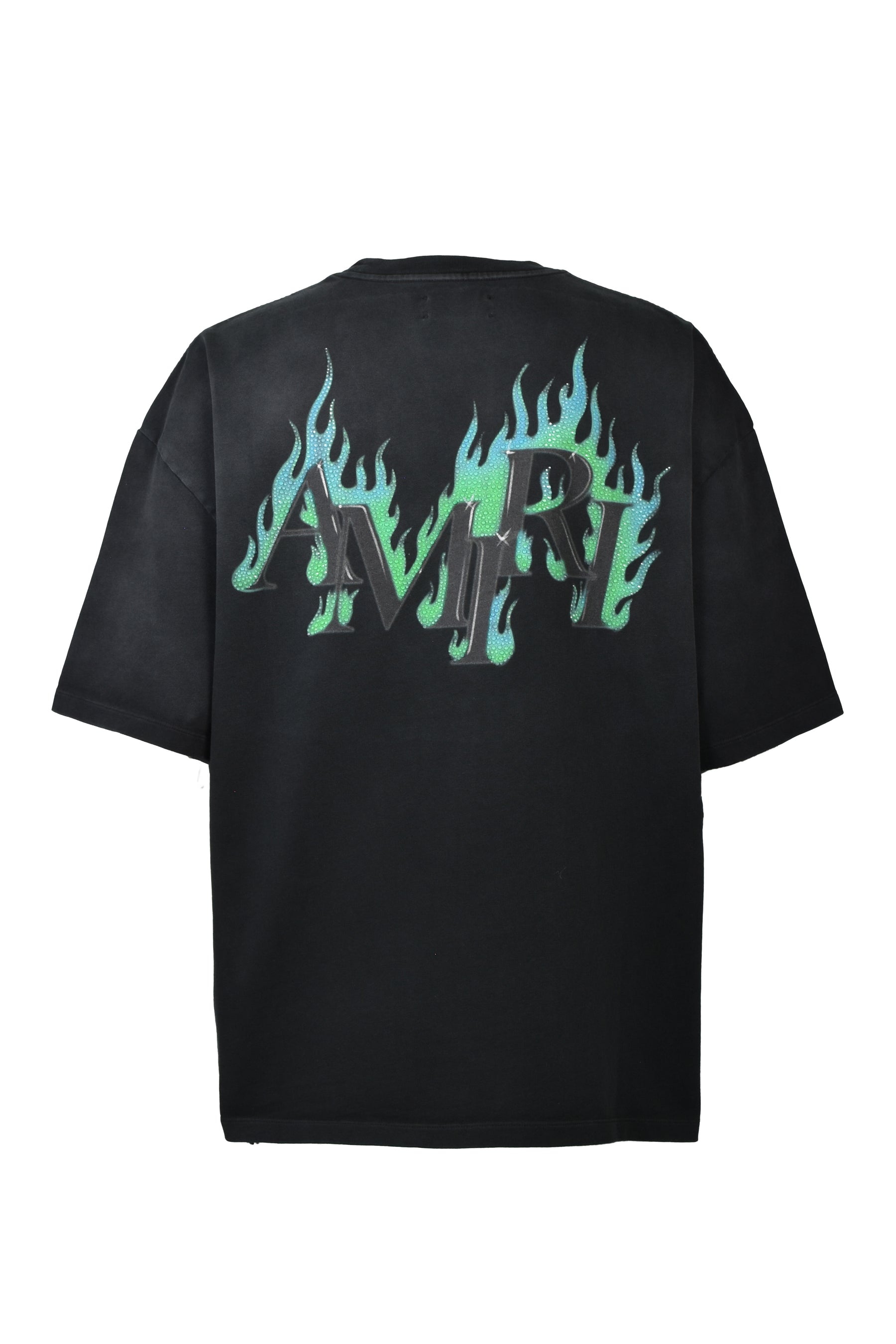 CRYSTAL AMIRI FLAMES OS TEE / BLK