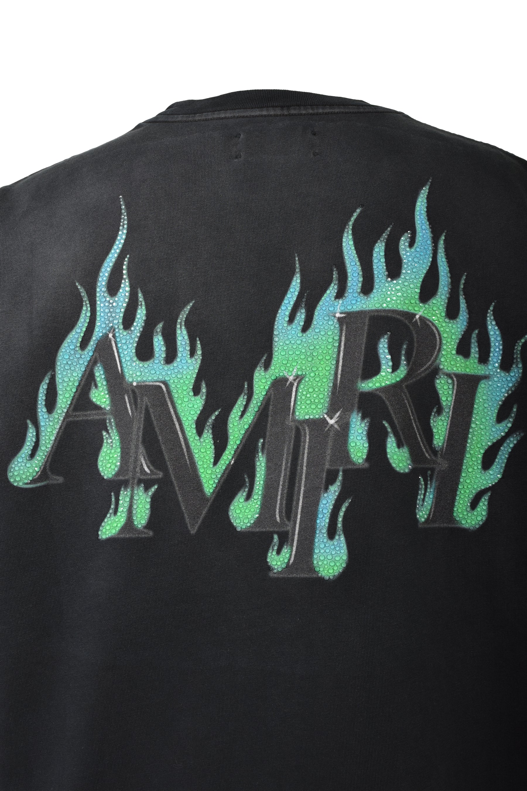 CRYSTAL AMIRI FLAMES OS TEE / BLK