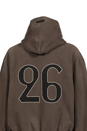 "26" CLASSIC FIT HALF RAGLAN HOODIE / FADED BRW