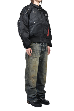 AI CWU 45/P FLIGHT JACKET (RIVET VERSION) / BLK