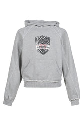 GREY MARL ECSTASY PIPED HOODIE / GRY