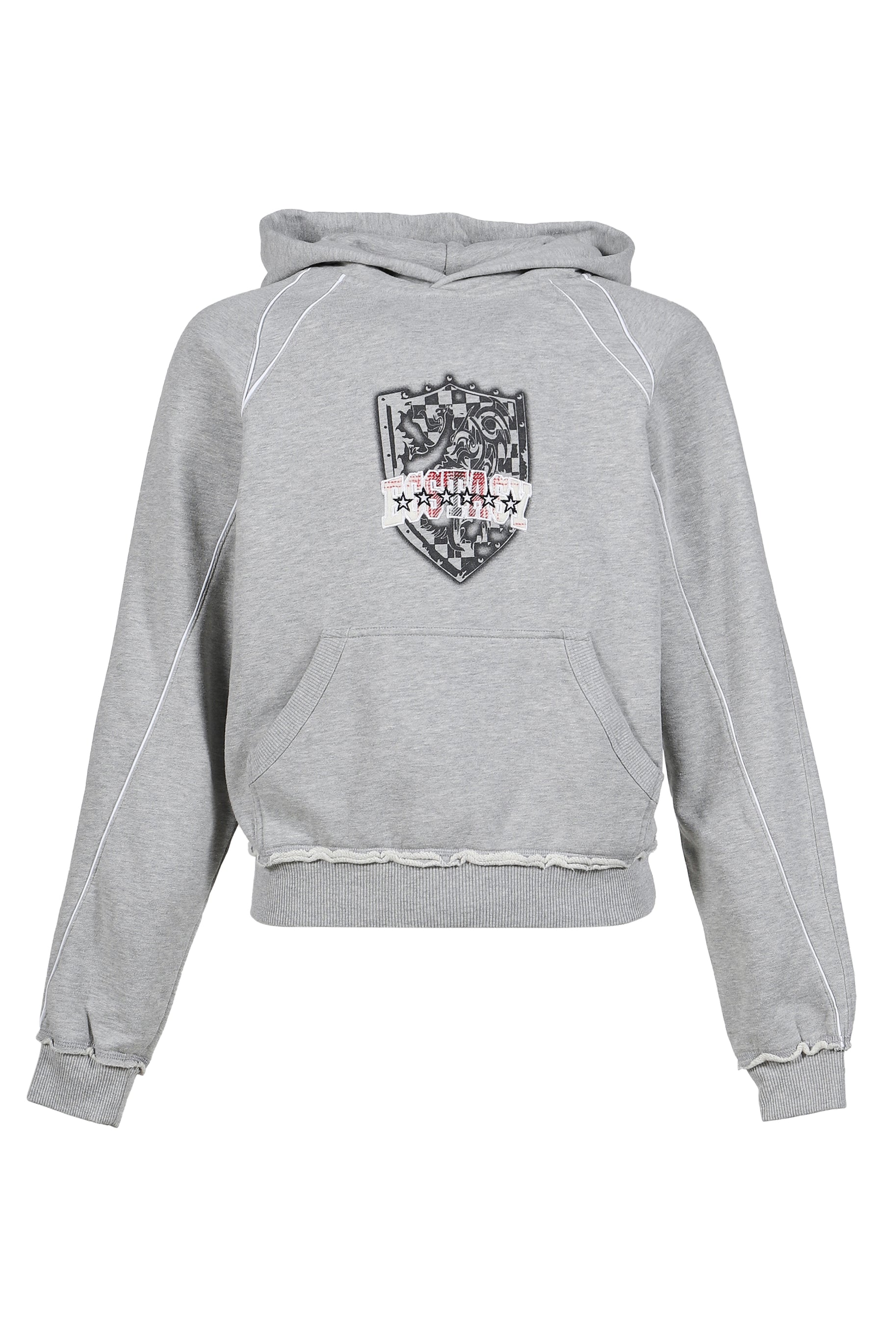 GRAY MARL ECSTASY PIPED HOODIE / GRY