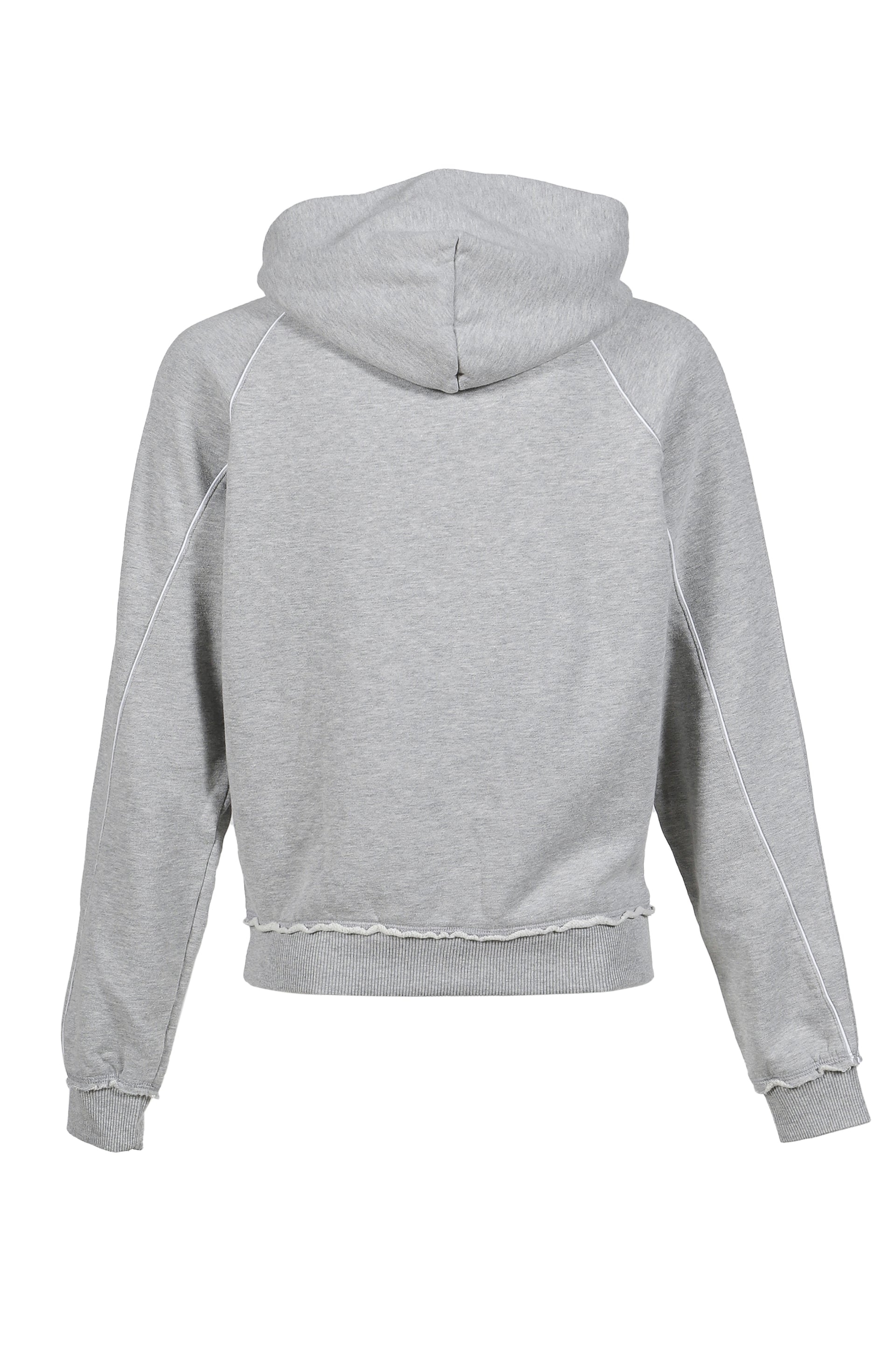 GREY MARL ECSTASY PIPED HOODIE / GRY