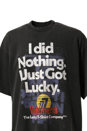 I GOT LUCKY T-SHIRT / WASHED BLK