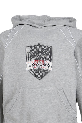 GRAY MARL ECSTASY PIPED HOODIE / GRY