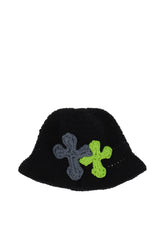 帽子 Y.A.R.N. 3D Cross Handmade Knit hat Y.A.R.N. ヤーン FW25 3D CROSS KNITHAT / BLK - NUBIAN ヌビアン
