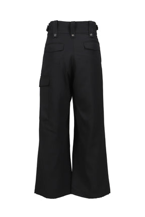 HEAVY WOOL GABARDINE GURKHA CARGO PANTS .12 / BLK