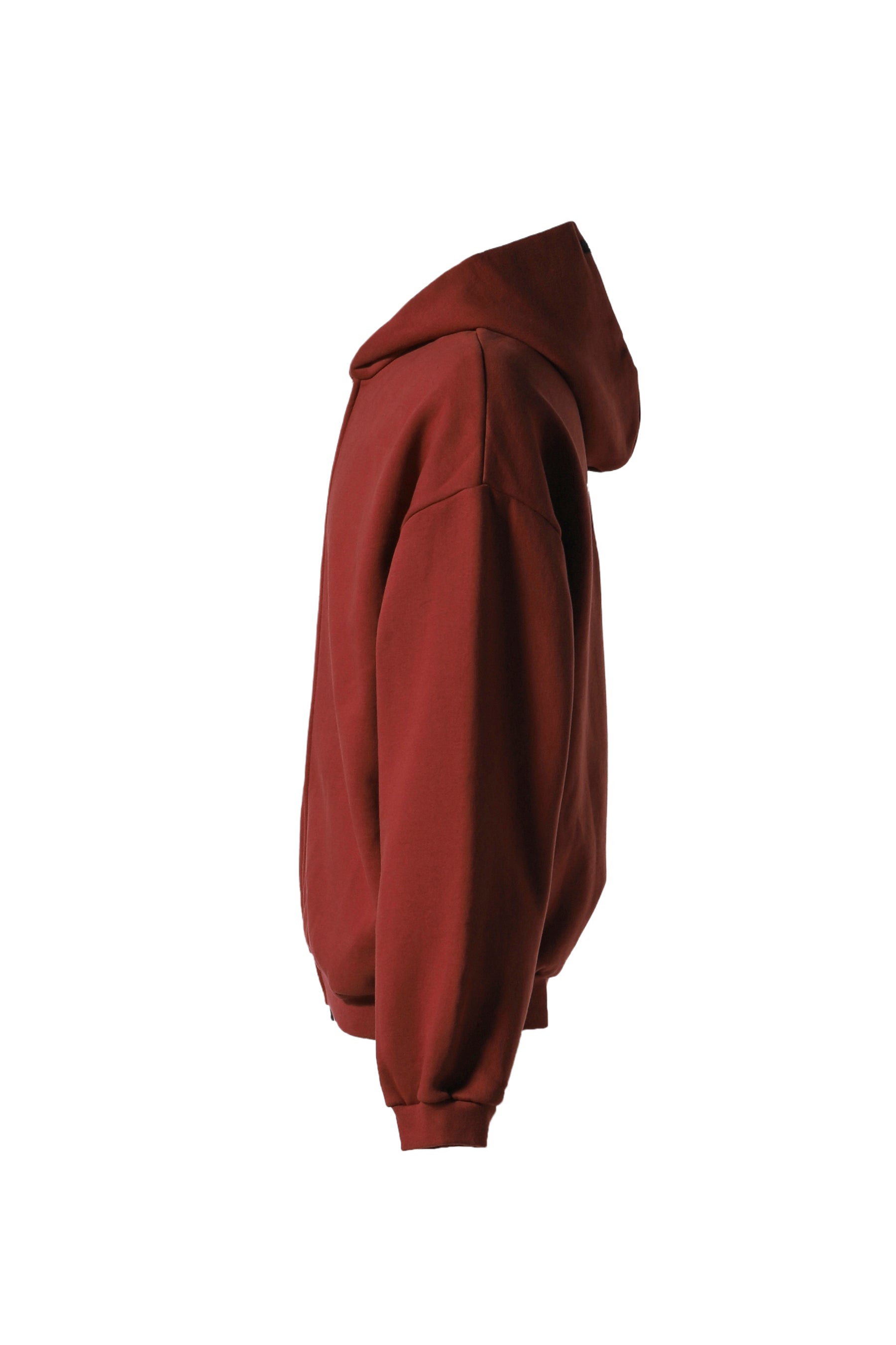 HEAVY FLEECE FULLZIP HOODIE / CRIMSON