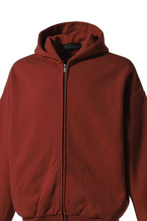 HEAVY FLEECE FULLZIP HOODIE / CRIMSON