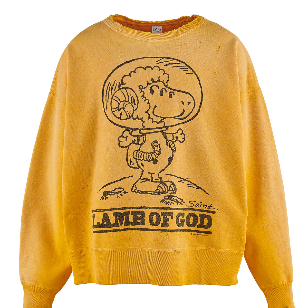 SAINT Mxxxxxx × セントマイケル SS24 CRW SWEAT/LMB OF GD / YEL - NUBIAN