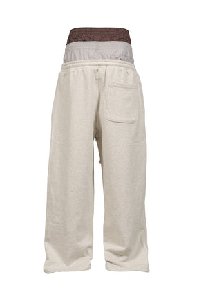 3 LAYERED SWEAT PANTS / WHT MELANGE