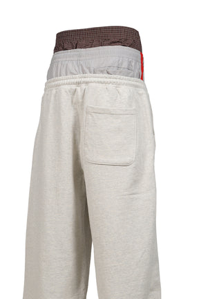 3 LAYERED SWEAT PANTS / WHT MELANGE