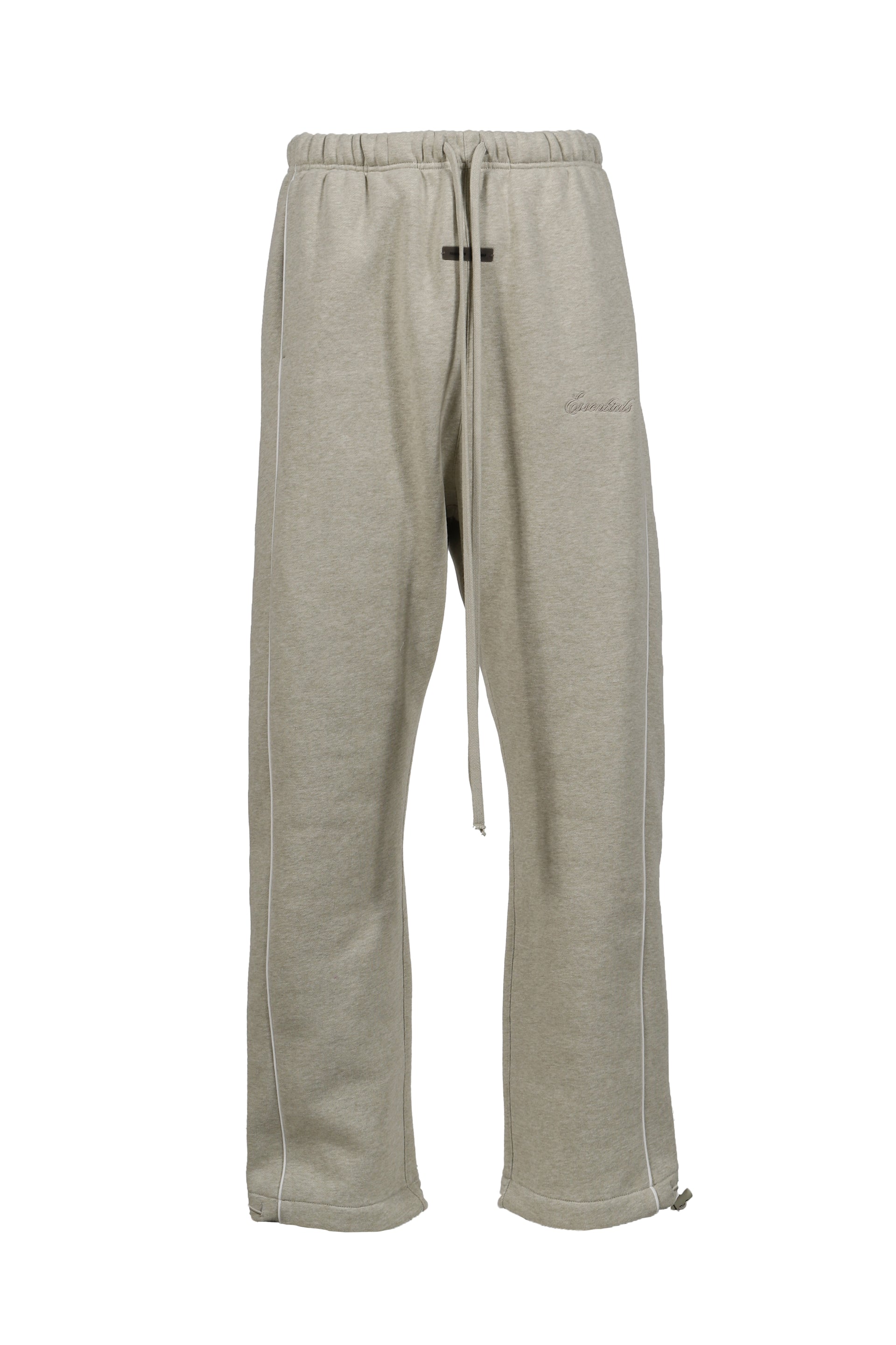 RELAXED FLEECE SWEATPANT WITH PIPING / HEATHER STONE/CLOUD WHT