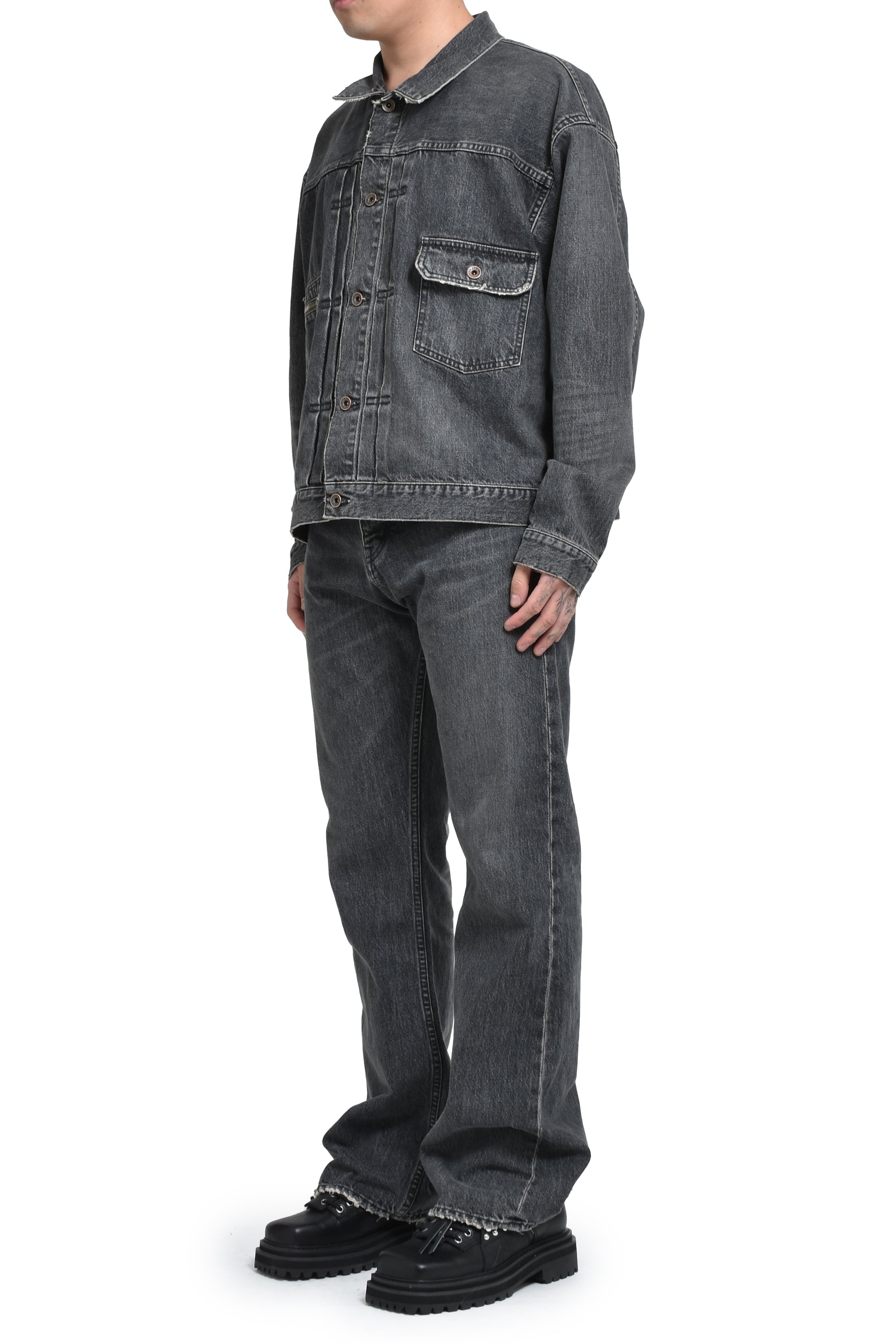 DAIRIKU "FLARE" VINTAGE DENIM PANTS / BLK